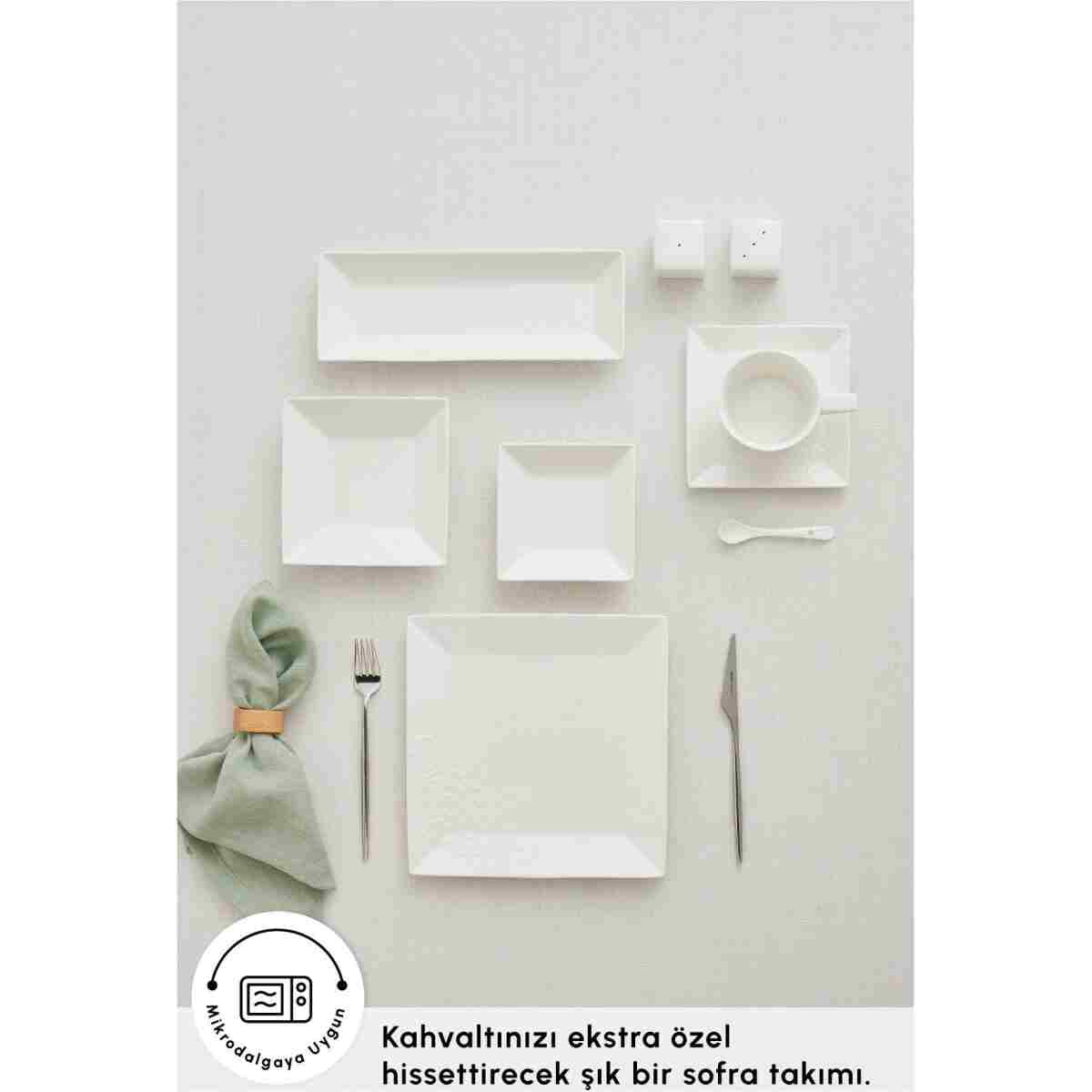 Karaca Forever Bone Trend Emboss 32 Parça 6 Kişilik Kahvaltı Takımı - Görsel 4