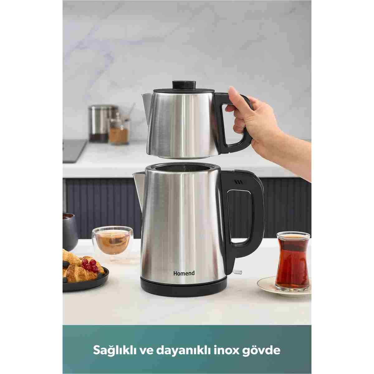 HOMEND Royaltea 1728h Çay Makinesi Inox - Görsel 14