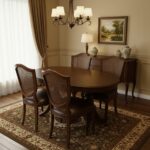 KleinHaus Furniture Elegansia Masa Yemek Takımı, 4 Sandalyeli Masa Takımı, (Değiştirilebilir Renk ve Kumaş)
