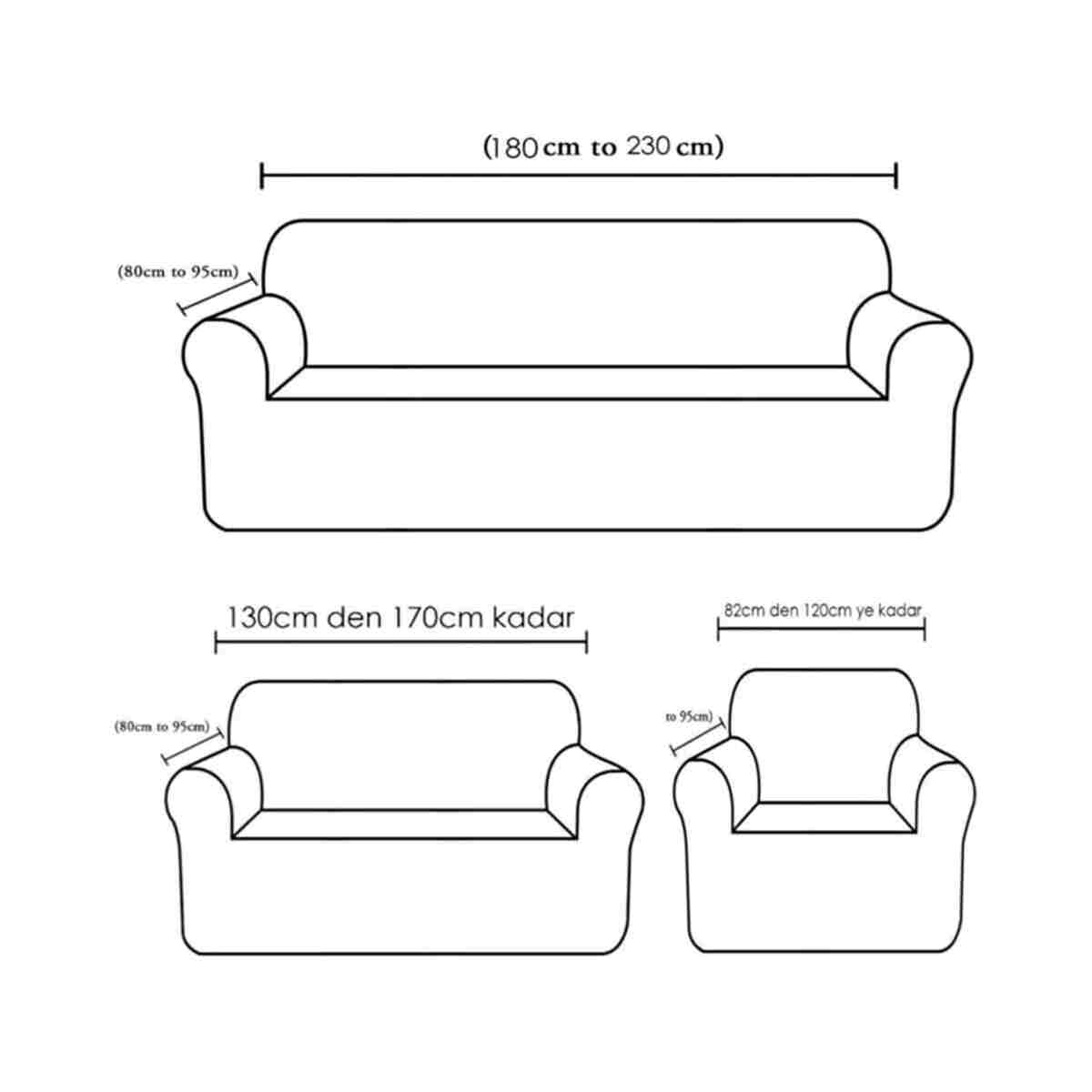 Gerbera Home Collection Jakarlı Ağaç Kabuğu Koltuk Örtüsü Takımı 3+2+1+1 Bej Renk - Görsel 4