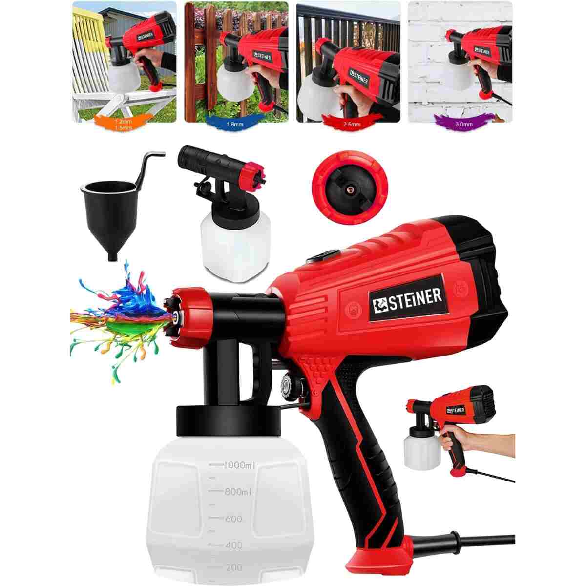 STEİNER Alman Professional Gt-1400 Watt Kablolu Sprey Boya Püskürtme Tabancası Dezenfektan Ilaçlama Makinesi - Görsel 3