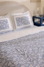 Karaca Home Celerina %100 Pamuk Çift Kişilik Lastikli Çarşaflı Nevresim Takımı Mavi - Görsel 14