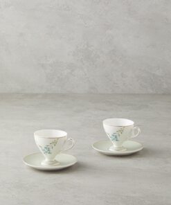 Alternative view of English Home Valentina New Bone China 4 Parça 2 Kişilik Kahve Fincan Takımı 80 ml Açık Yeşil