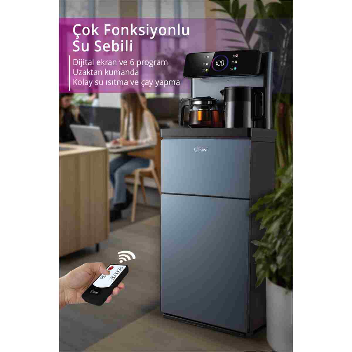 Kiwi Kwp-8570 Gizli Damacanalı , Dahili Otomatik Çaycılı, Sıcak Soğuk Dijital Su Sebili - Görsel 13
