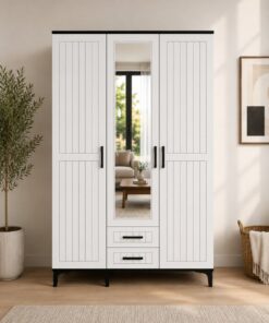 ORİDA HOME Luna 3 Kapaklı 2 Çekmeceli Mega Ölçü Dolap 120 Cm