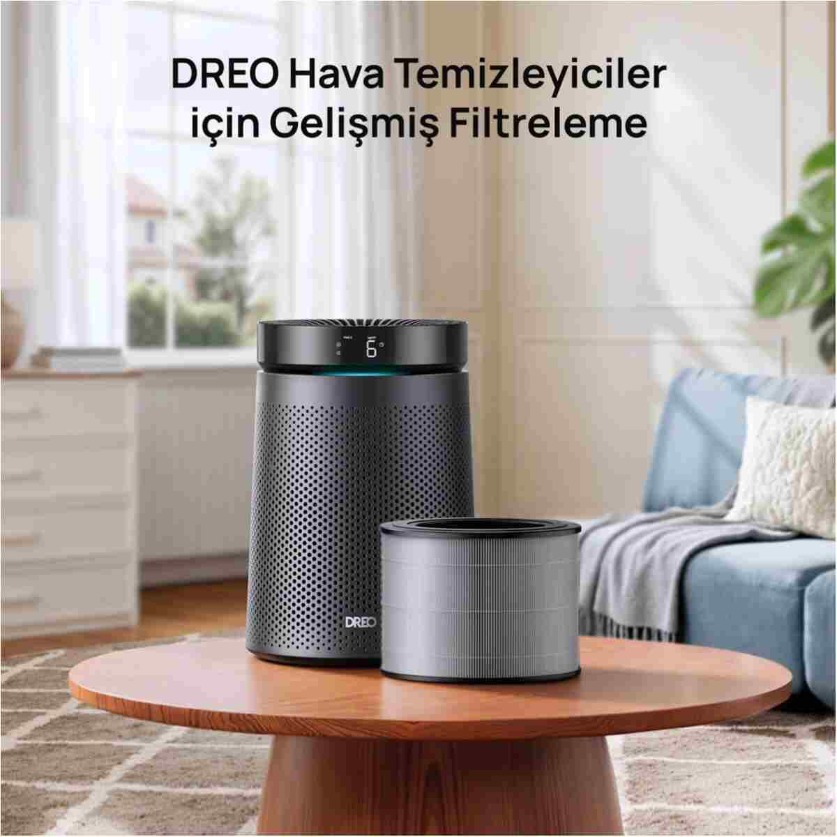 DREO Macro AP606 Uyumlu Hava Temizleyici Filtresi – True HEPA + Karbon Filtre, %99,97 Filtreleme - Görsel 2