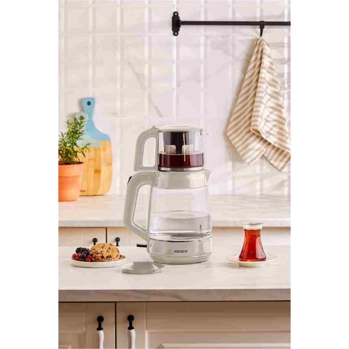 Karaca Glass Tea XL 2 in1 Cam Çay Makinesi Space Gray - Görsel 11