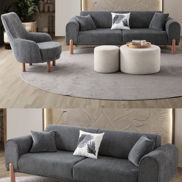 EDSY HOME Armoni 3+1 Koltuk Takımı Antrasit