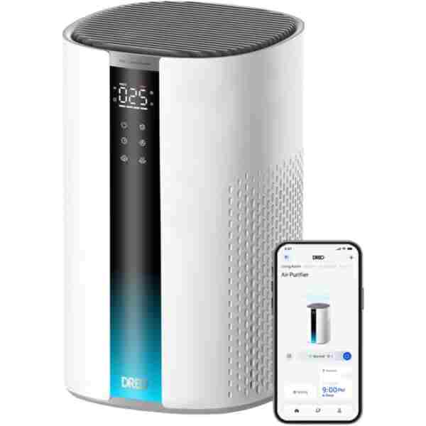 DREO Air Purifier 337S Akıllı Hava Temizleyici, 3 Aşamalı HEPA Filtre, PM2.5 Sensör, LED Ekran Beyaz