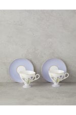 English Home Valentina New Bone China 4 Parça 2 Kişilik Kahve Fincan Takımı 80 ml Lila - Görsel 6