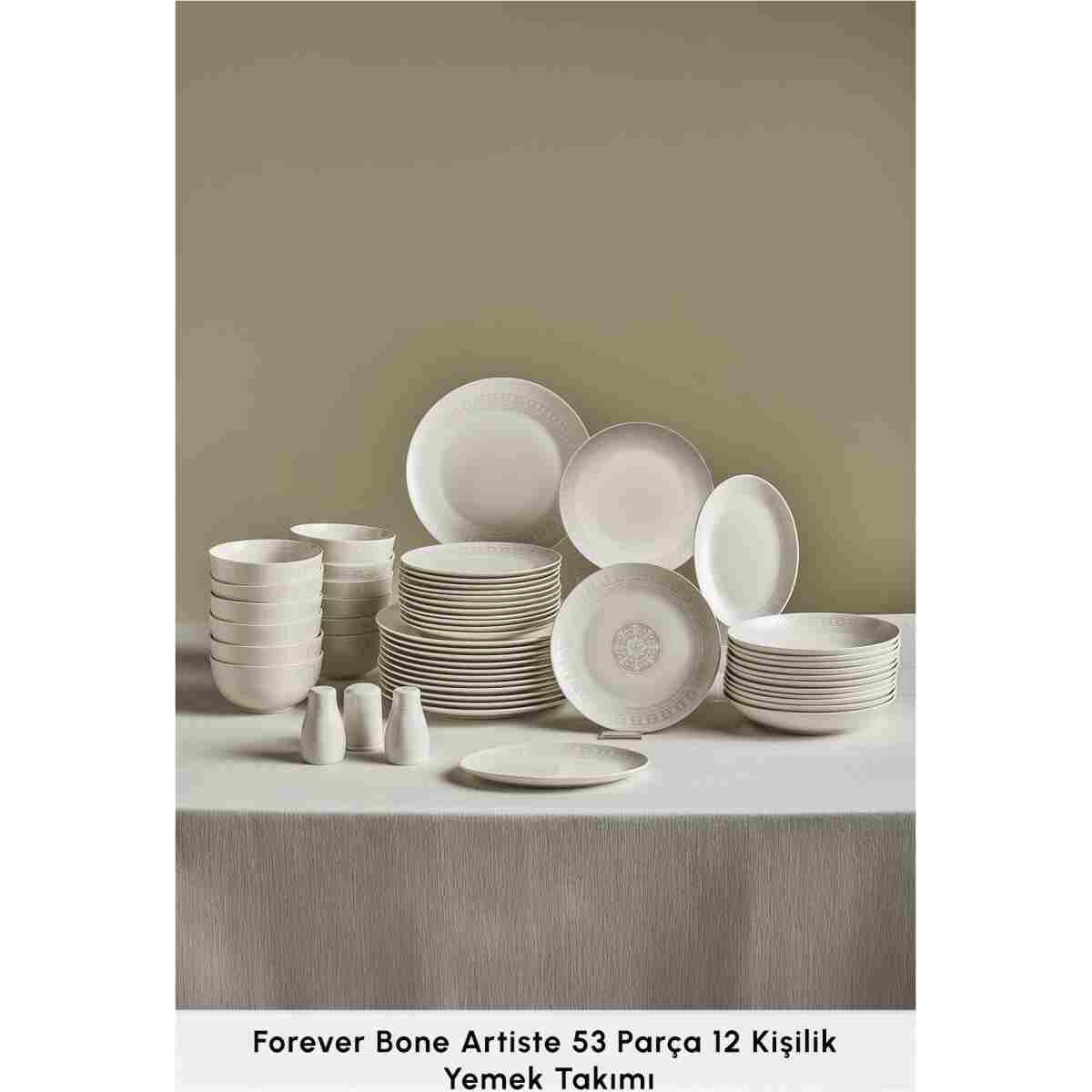 Karaca Forever Bone Artiste 53 Parça 12 Kişilik Yemek Takımı - Görsel 3