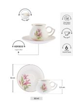 Karaca Botanik 6 Kişilik Kahve Fincan Takımı 80 ml - Görsel 2
