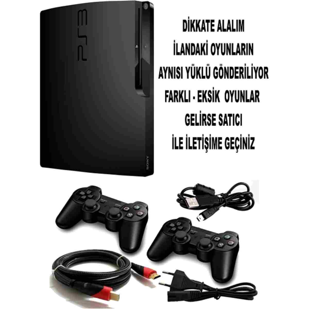 AST Sony Playstation 3 Slim 500 Gb 2 Kablosuz Kol 40 Dijital Oyun Garantili Ürün - Görsel 2