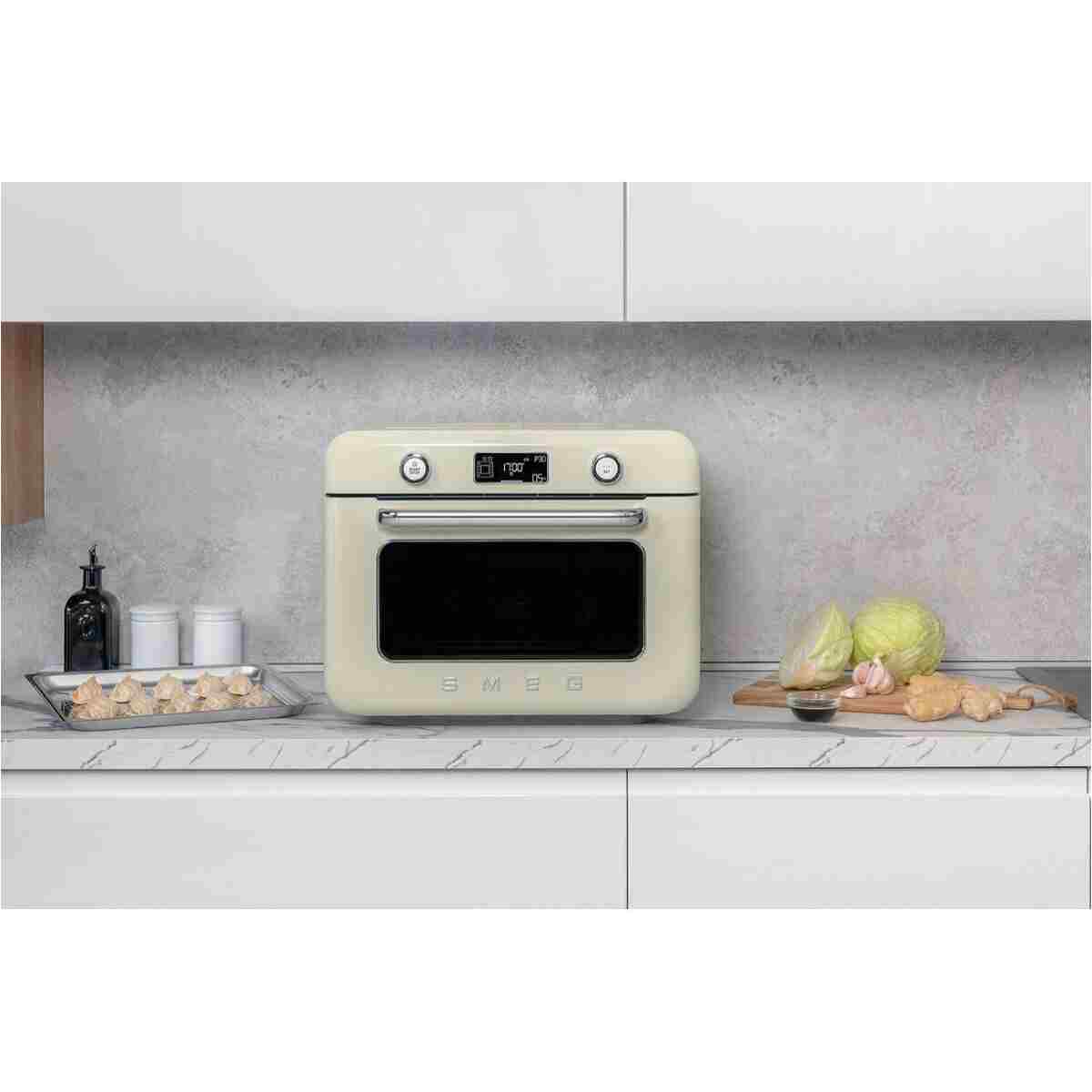 SMEG 50’s Style Krem Retro Buharlı Mini Fırın - Görsel 3