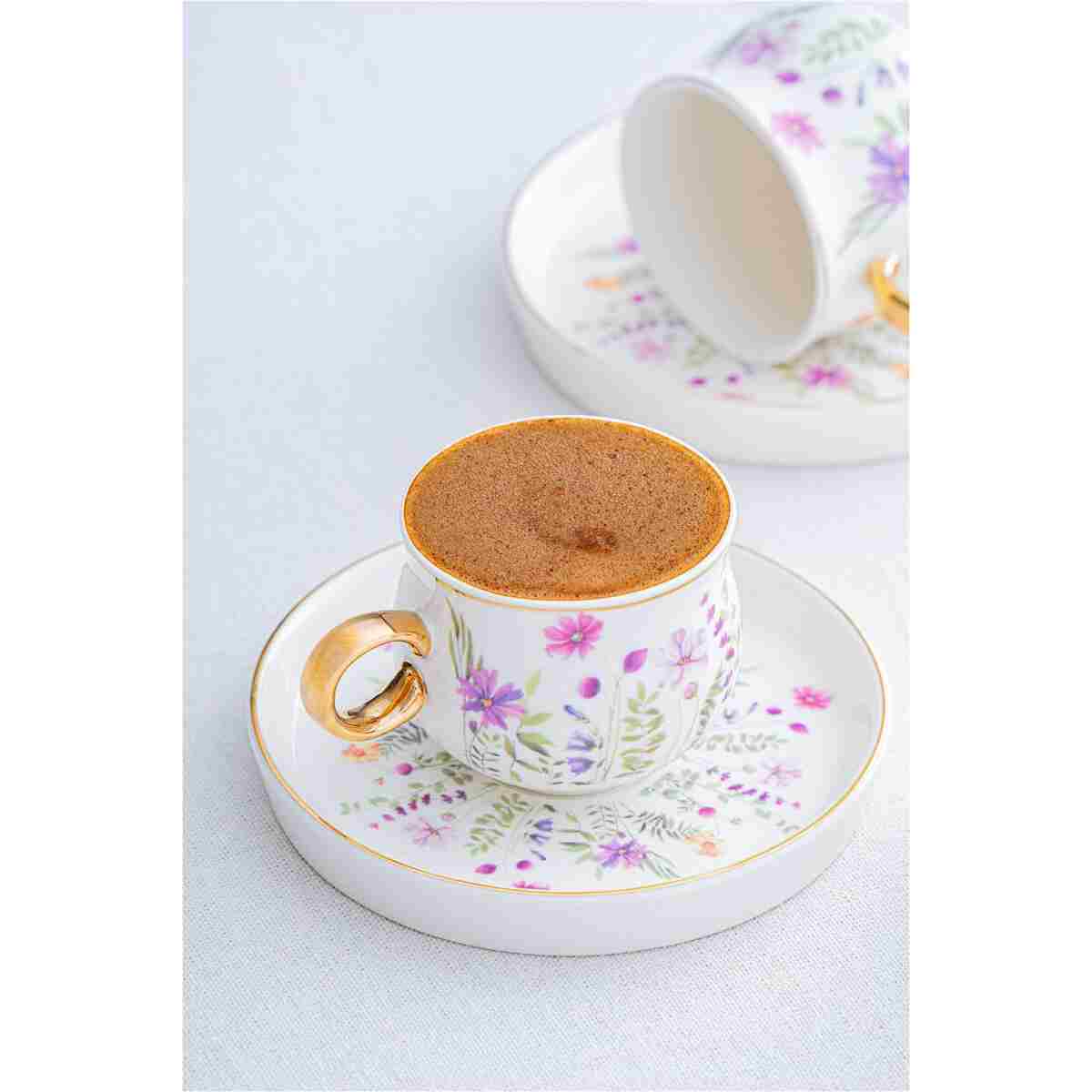 ACAR Lidya 6 Kişilik Kahve Fincanı Takımı - 90 ml - Görsel 2