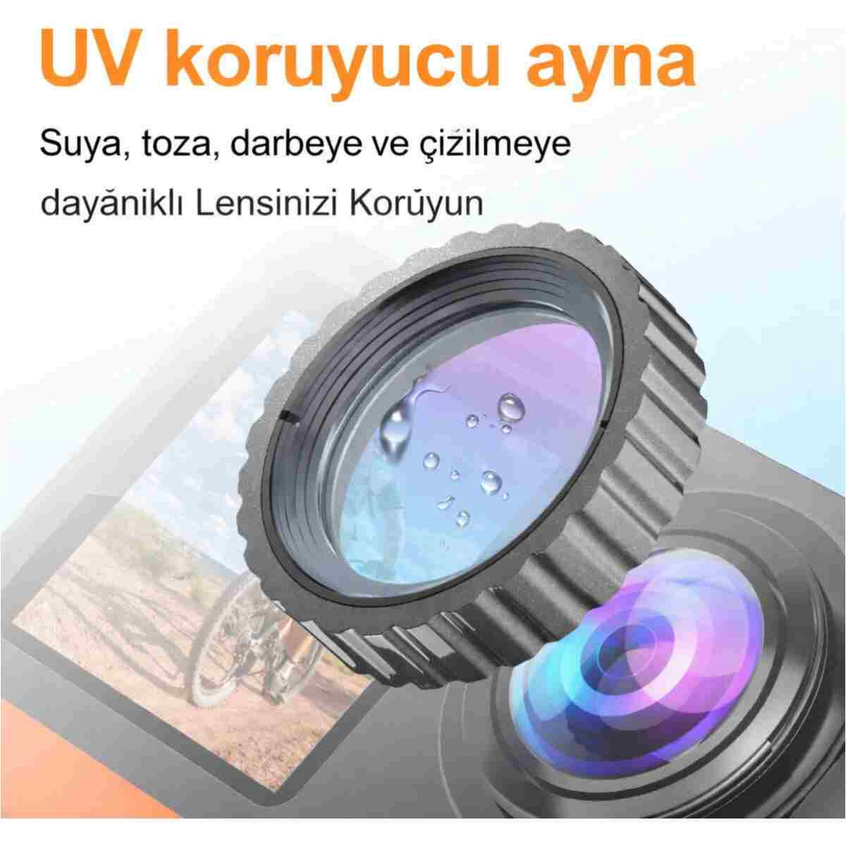 Qifit Kuryelere Motorsiklet Özel 4K 60FPS aksiyon kamerası Tüm Herşeyi Akıcı ve Dikey Çekim Uyumlu - Görsel 10