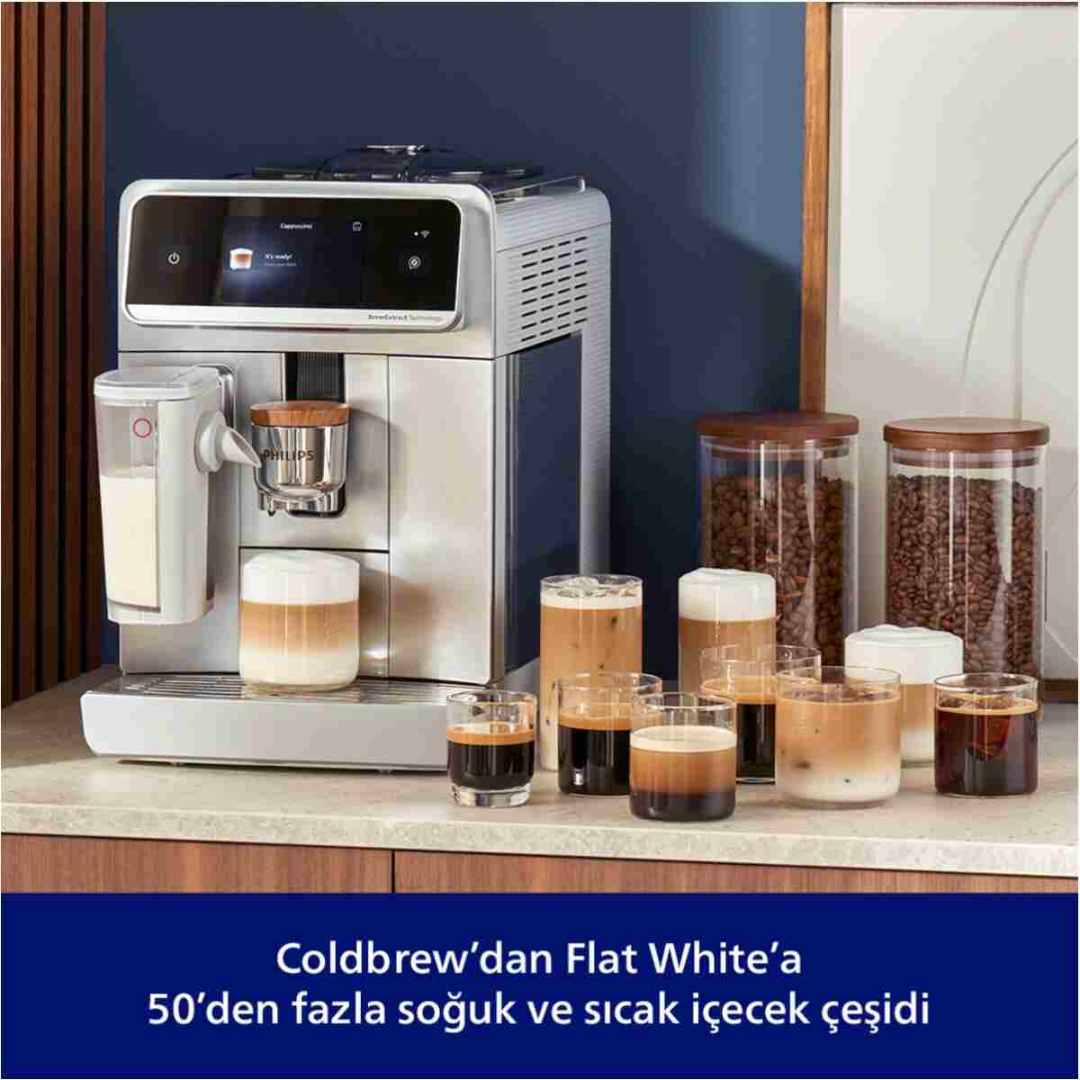 Philips 8000 Serisi Café Aromis Kahve Makinesi, Evde Kafe Kalitesi, 54 farklı içeçek, EP8757/20 - Görsel 4