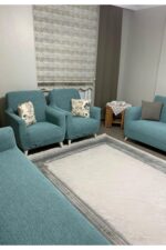 Gerbera Home Collection Jakarlı Ağaç Kabuğu Lastikli Koltuk Örtüsü Takımı 3 2 1 1 Krem Renk - Görsel 10