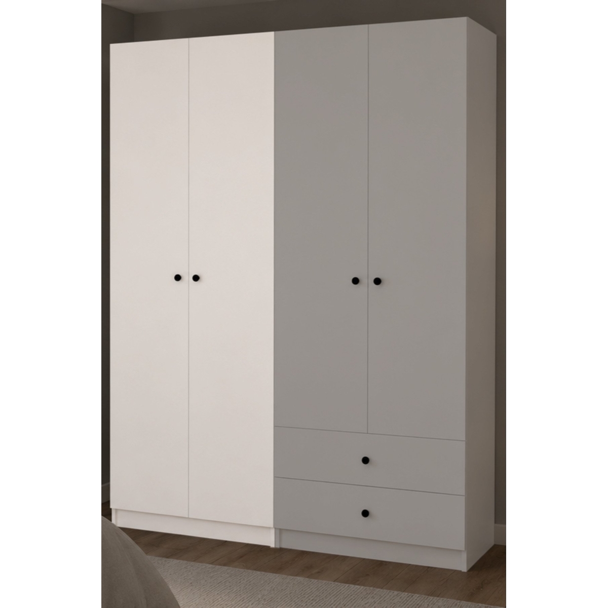 MOBİLİQUE Prestij No.5 İki Kapaklı Askılıklı Bazalı Giysi Asma Dolabı Gardırop - Görsel 8