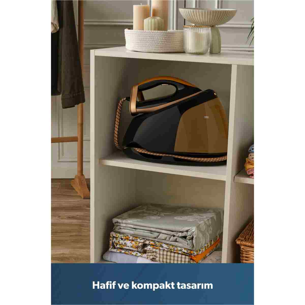 HOMEND Jetsteam 1175H Otomatik Kumaş Tanımalı 8 Bar Buhar Kazanlı Ütü Siyah Gold - Görsel 14