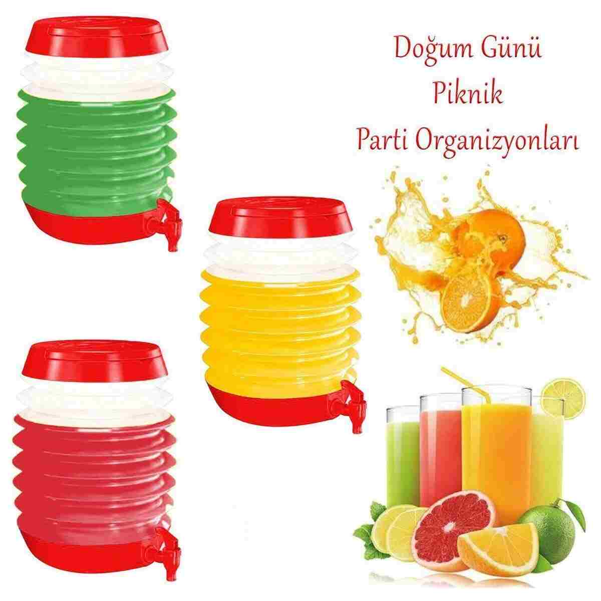 Badem10 Akordiyonlu Su Sebili Meşrubat İçecek Kabı Bidonu Damacana Katlanabilir Musluklu Körüklü 5.5 Litre T - Görsel 4