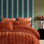 Elart Velvet Comfort Set Uyku Seti Çift Kişilik Kadife 6 parça (230x220cm) Tarçın