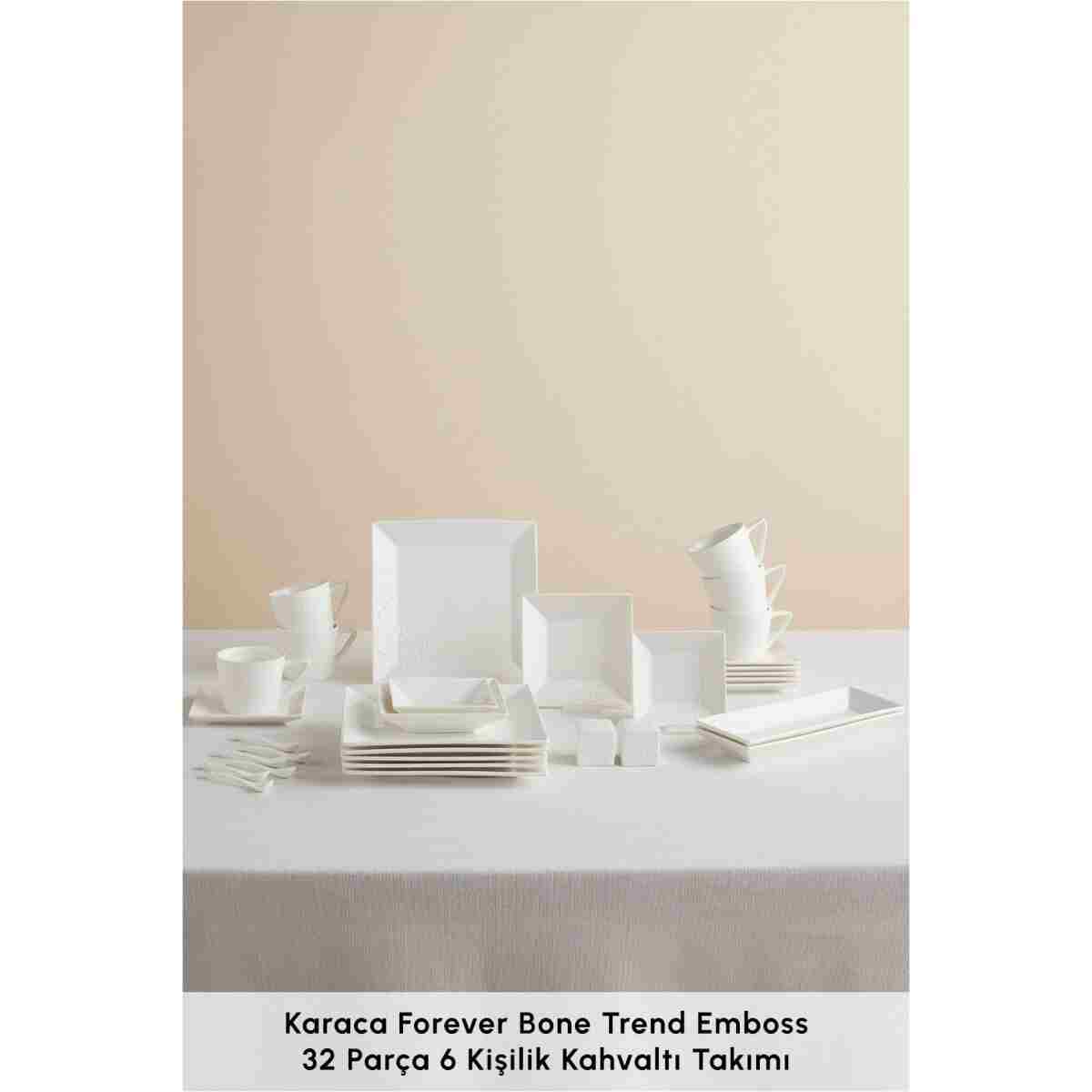 Karaca Forever Bone Trend Emboss 32 Parça 6 Kişilik Kahvaltı Takımı - Görsel 3