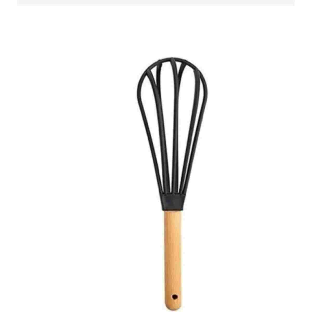 Genel Markalar Çizmez Ahşap Saplı Set Kaşık,kepçe,spatula,çırpıcı,kevgir,çizmez Isıya Dayanıklı - Görsel 5