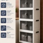 Kitchen Life 4'lü Portatif Istiflenebilir Organizer Dolap- Banyo Mutfak Dolapları Saklama Kutu
