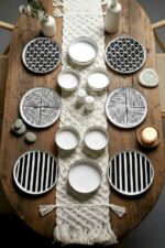 Kitchen Life 12 Parça 6 Kişilik Stackable Black Eyes Kahvaltı Takımı - Lüx Kahvaltılık Sunum Tabağı Seti