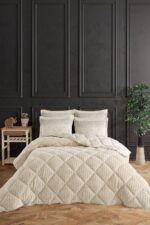 Otelonia Striped Jakarlı Wellsoft Çift Kişilik Uyku Seti Lastikli Çarşaflı 4 Parça - Görsel 16