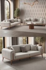 EDSY HOME Riva 3+3 Koltuk Takımı Sütlü Kahve - Görsel 9