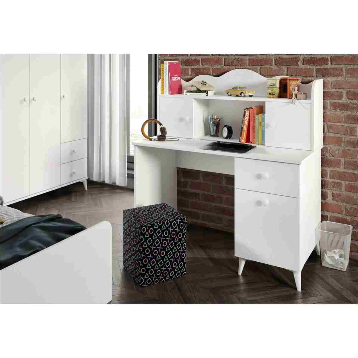 WENCE Akasya Modern Genç Odası Takımı Beyaz - 4 Parçalı Ve Tamamı 1. Kalite Mdf - Görsel 3