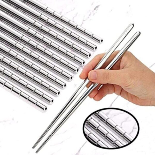 Murido Metal Chopstick 5'li Paslanmaz Çelik Çin Çubuğu
