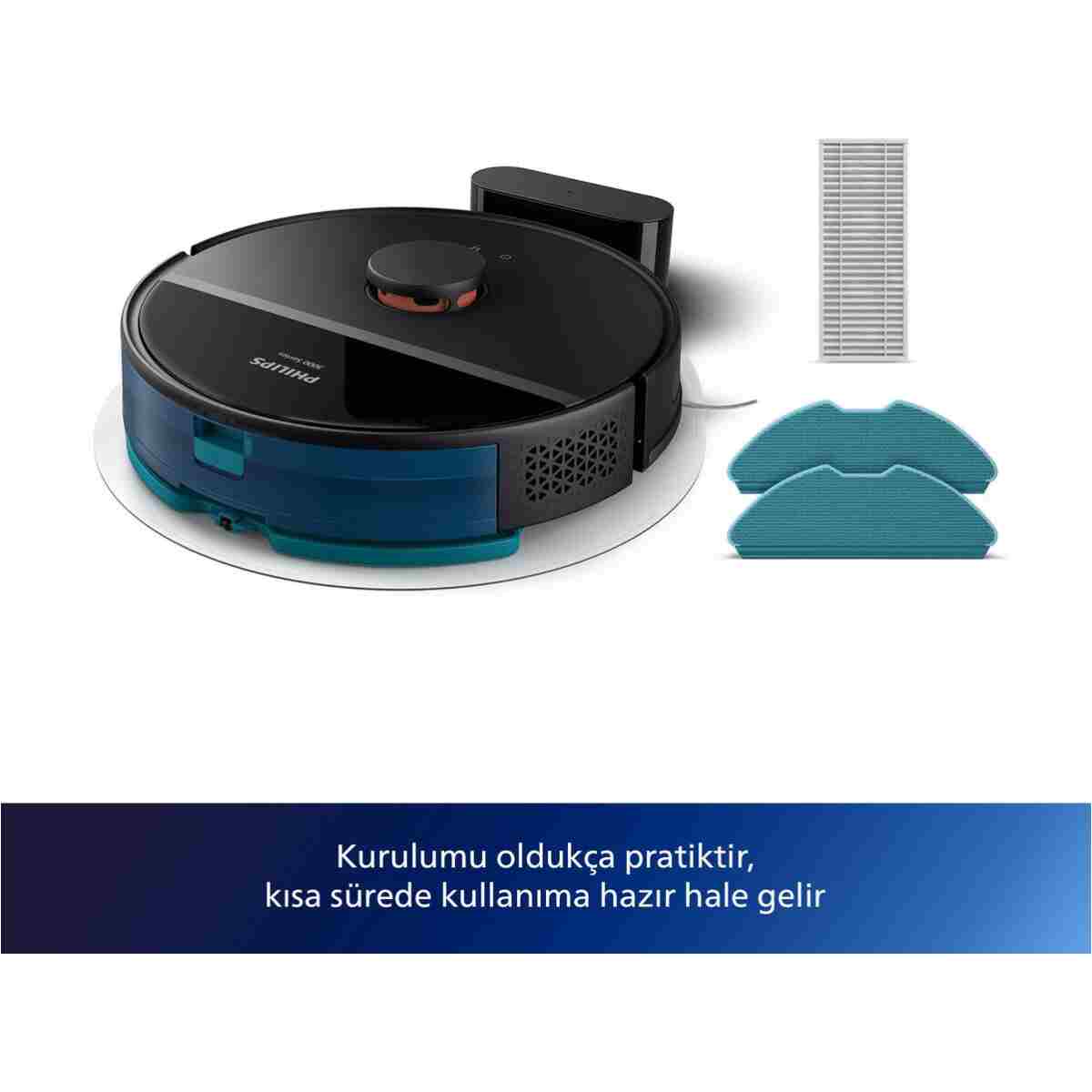 Philips 3000 Serisi HomeRun Aqua Islak Kuru Robot Süpürge, Otomatik Sarj İstasyonlu, XU3000/03 - Görsel 6