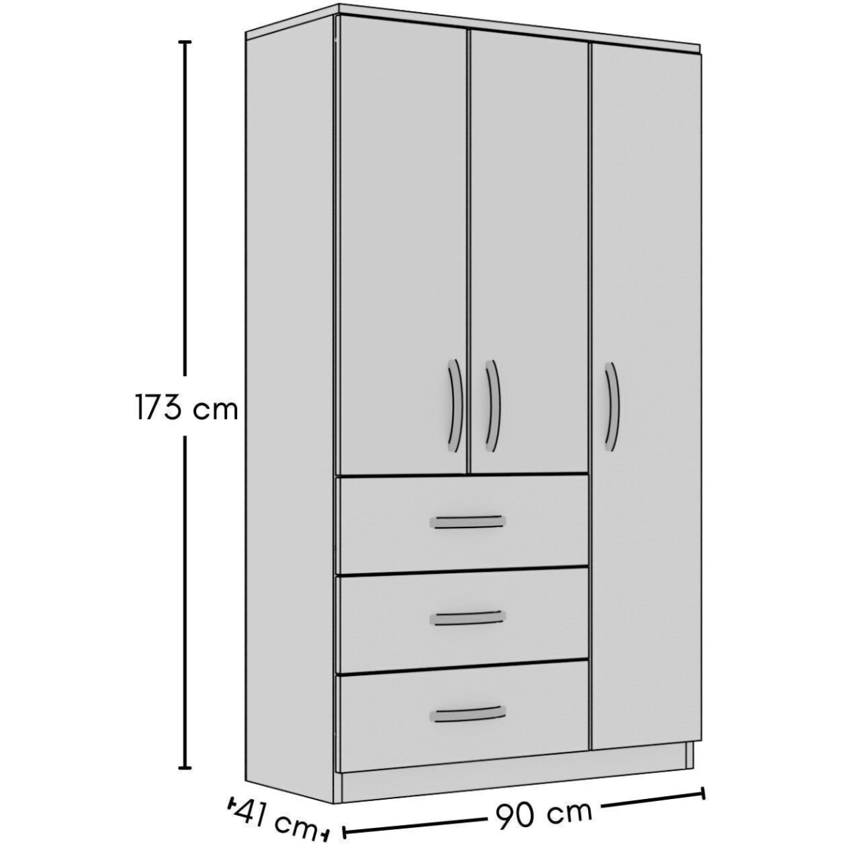 Metalia GM 302-S ECE LÜX 3 KAPI 3 ÇEKMECELİ SONOMO GARDIROP - Görsel 5