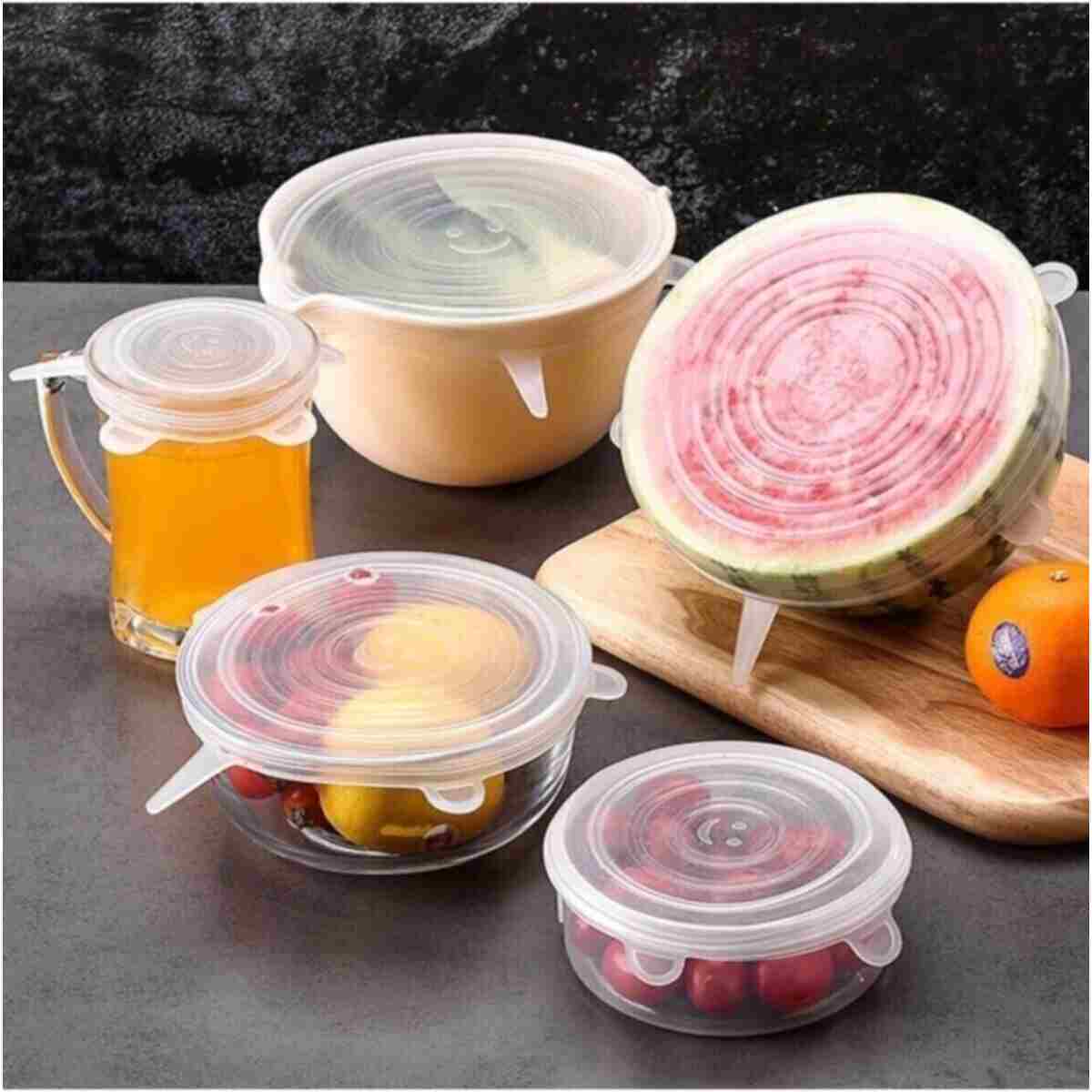 Kitchen Store 6'lı Silikon Streç Kapak Tencere Bonesi Tazeliği Koruyan Kapak - Görsel 2