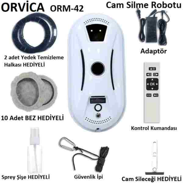 ORVİCA Otomatik Uzaktan Kumandalı Sıvı Püskürtmeli Cam Pencere Silme Robotu