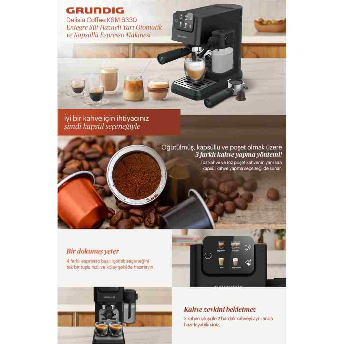 Grundig KSM 6330 Espresso Makinesi - Görsel 2