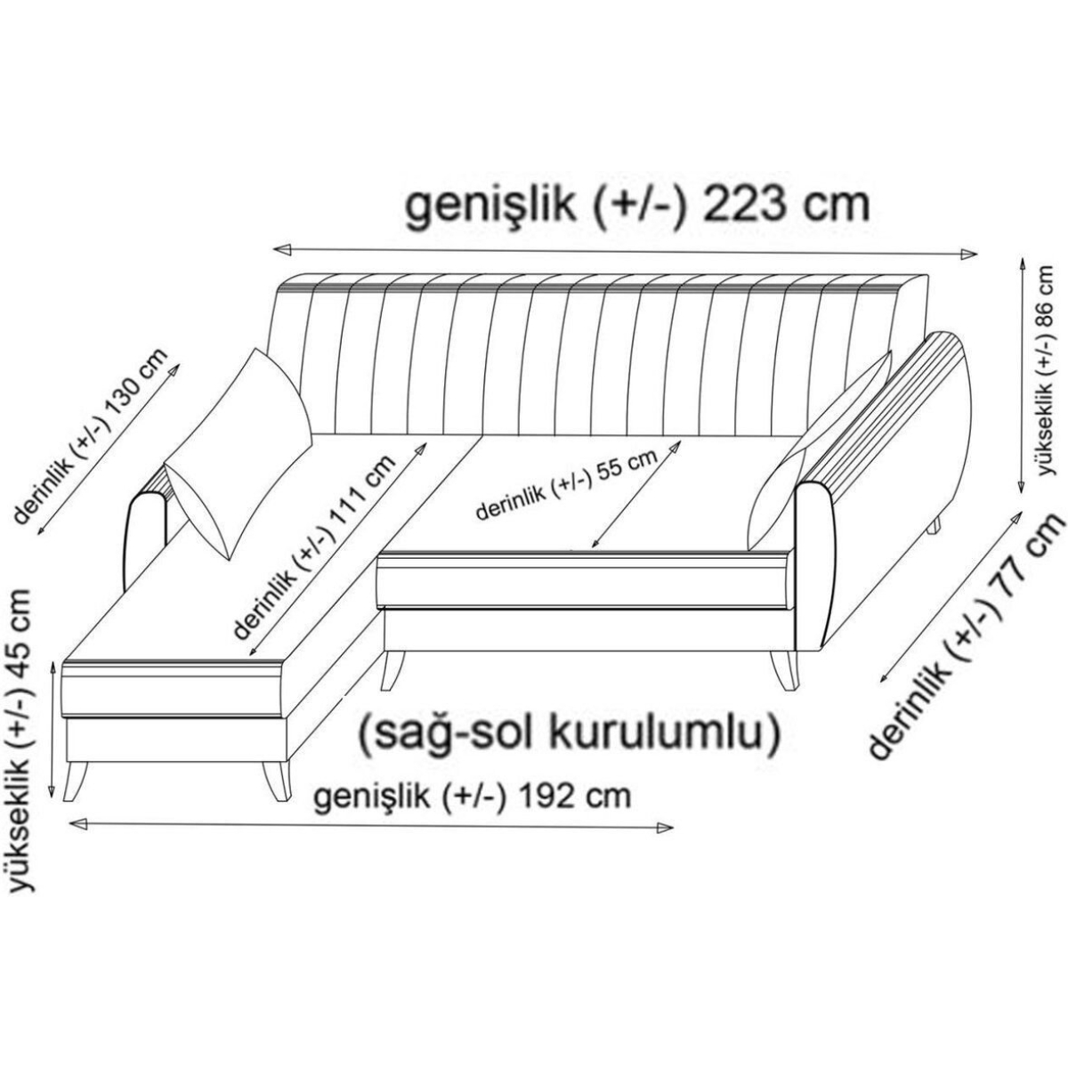 Minar Alkon Köşe Takım Berjer-koyu Gri 100 Koyu Gri 100 - Görsel 7