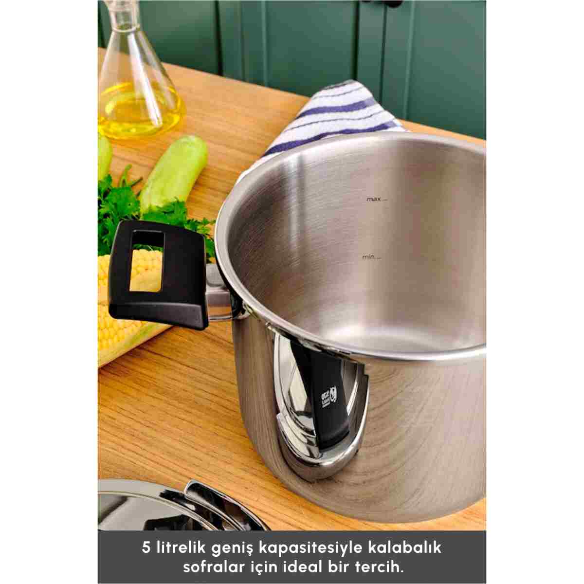 Emsan Marsilya İndüksiyon Tabanlı Düdüklü Tencere 5 Litre - Görsel 12