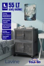 obido Fold&Go 2'Li Portatif Organizer Tekerlekli Dolap ”Beyaz” Çok Amaçlı Mıknatıs Kapaklı Katlanır - Görsel 6
