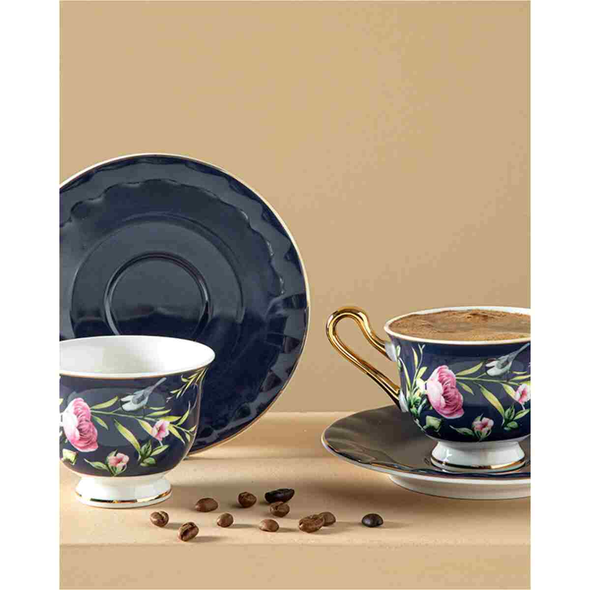 English Home Vanilla New Bone China Kahve Fincan Takımı 4 Parça 2 Kişilik Açık Gri - Görsel 6