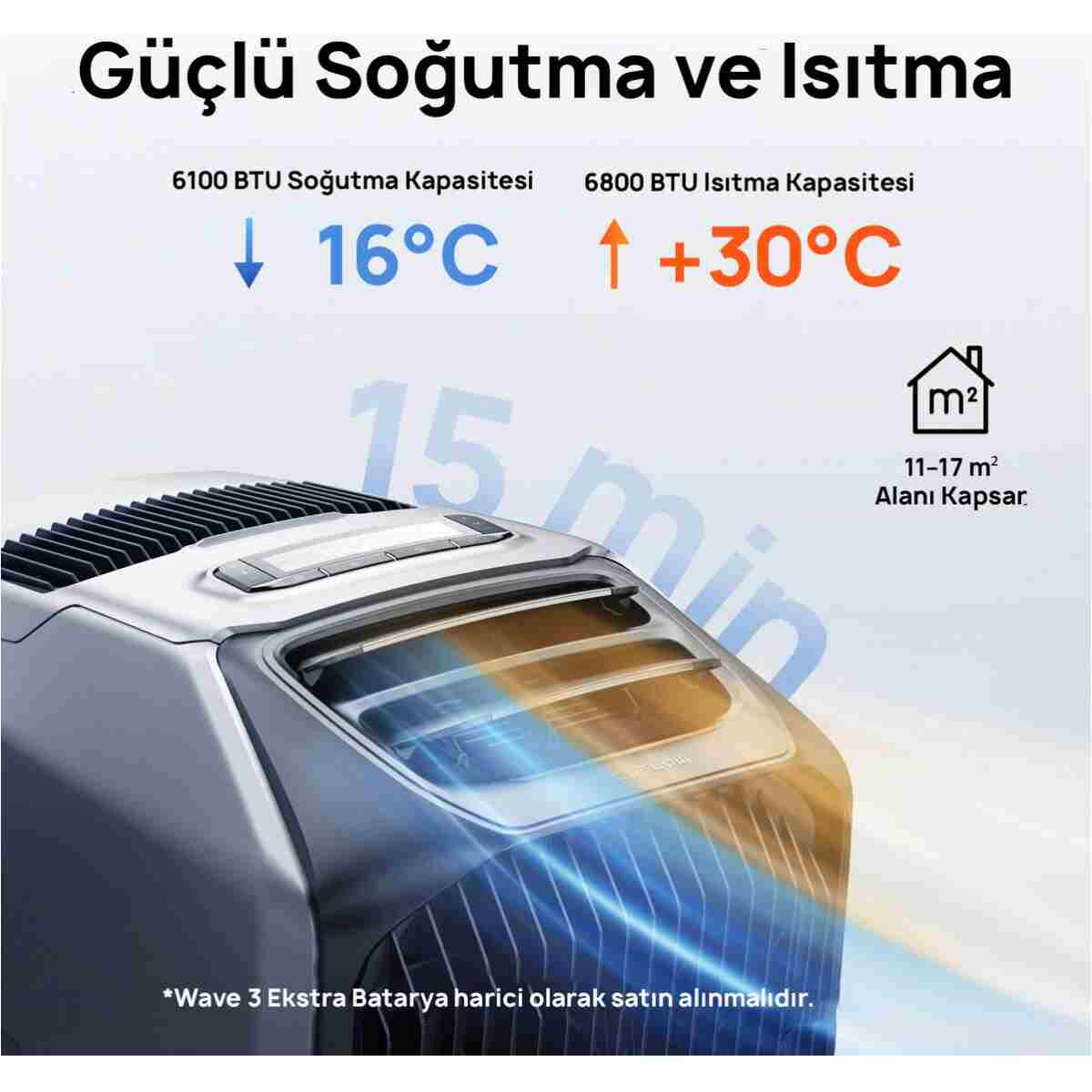 - WAVE V3 - Taşınabilir Kablosuz Klima - (EcoFlow Türkiye - BOEMAR Garantili) - Görsel 6