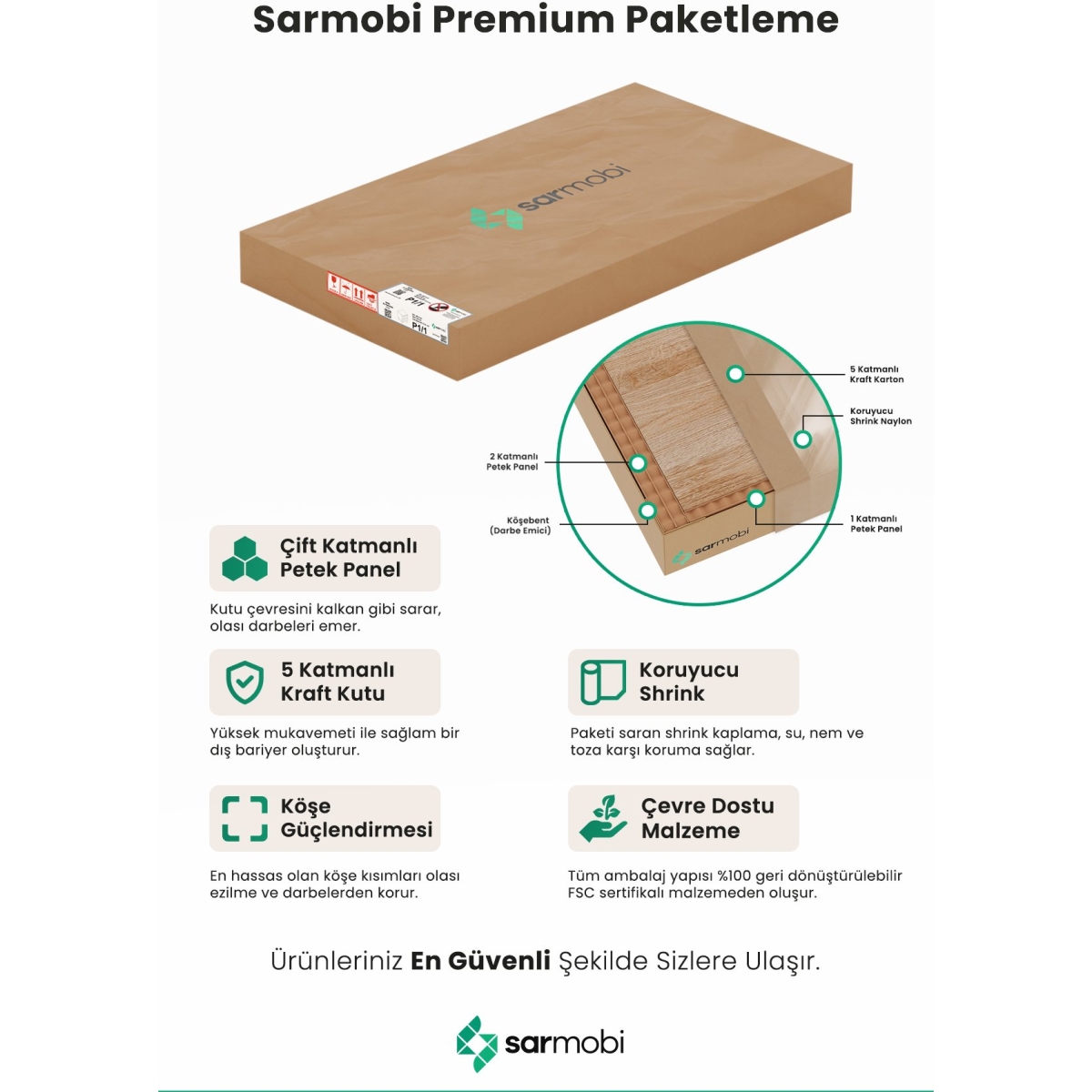 SARMOBİ Arden 4 Çekmeceli Şifonyer Y:88 G:90 D:40 / Atlas Çam - Görsel 6