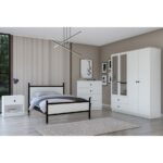 Metalia Gm 9011 Novado Aynalı Düğme Kulplu Genç Odası Takımı
