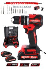 KİMMEER PLUS 13 mm 21 V 5 PİLLİ ÇİFT AKÜLÜ KÖMÜRSÜZ 24 PARÇA ÇELİK MANDREN DARBELİ MATKAP
