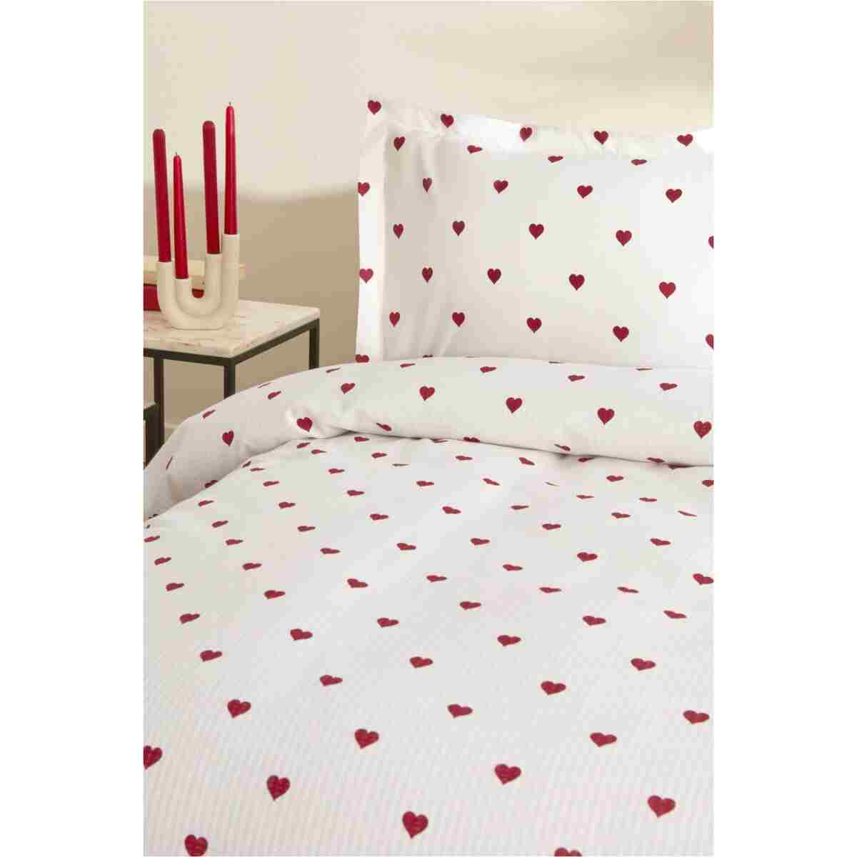 Karaca Home Amour %100 Pamuk Çift Kişilik Pike Takımı Kırmızı PP - Görsel 6