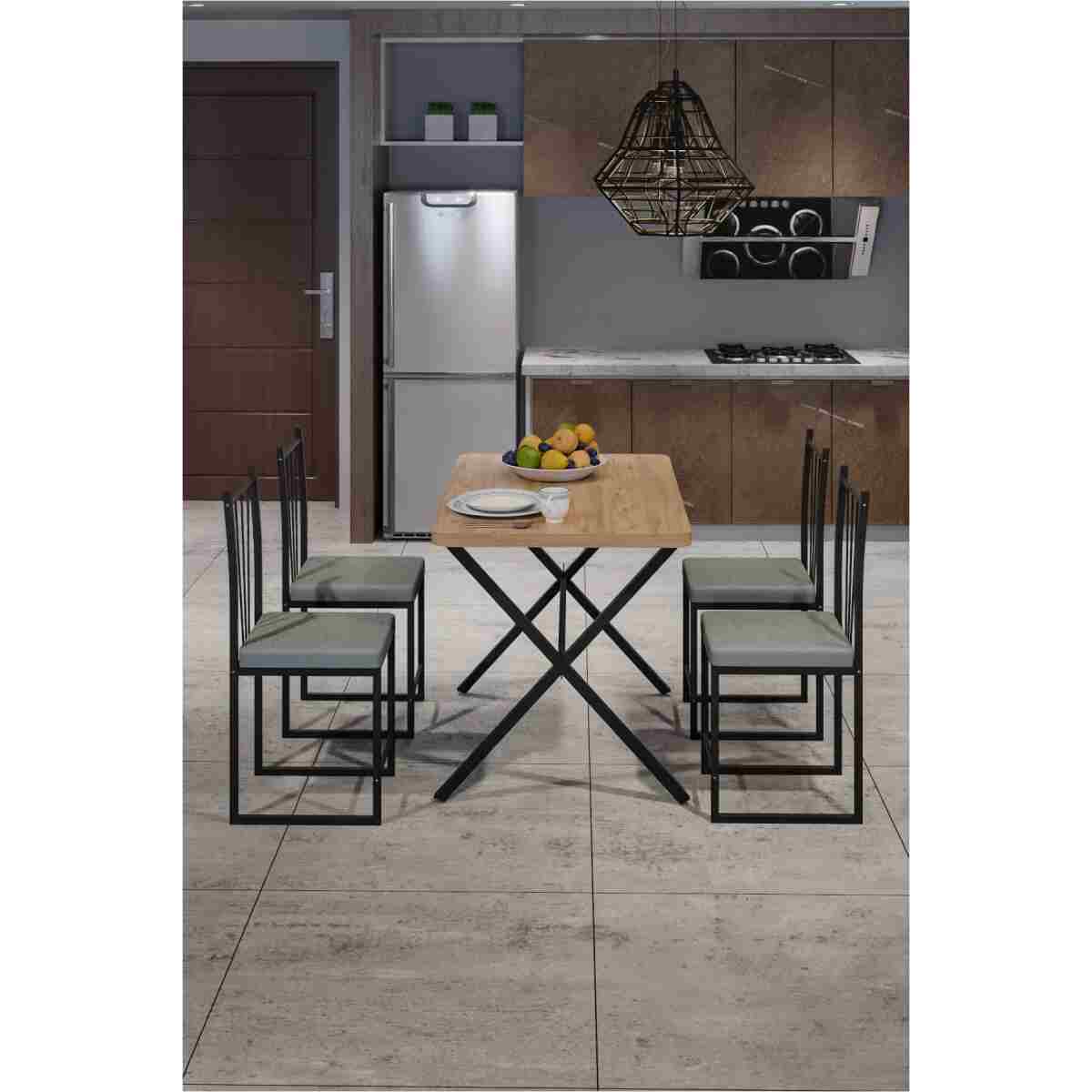 Retodesign X masa 4 Kişilik Yemek Masası Takımı - Görsel 4