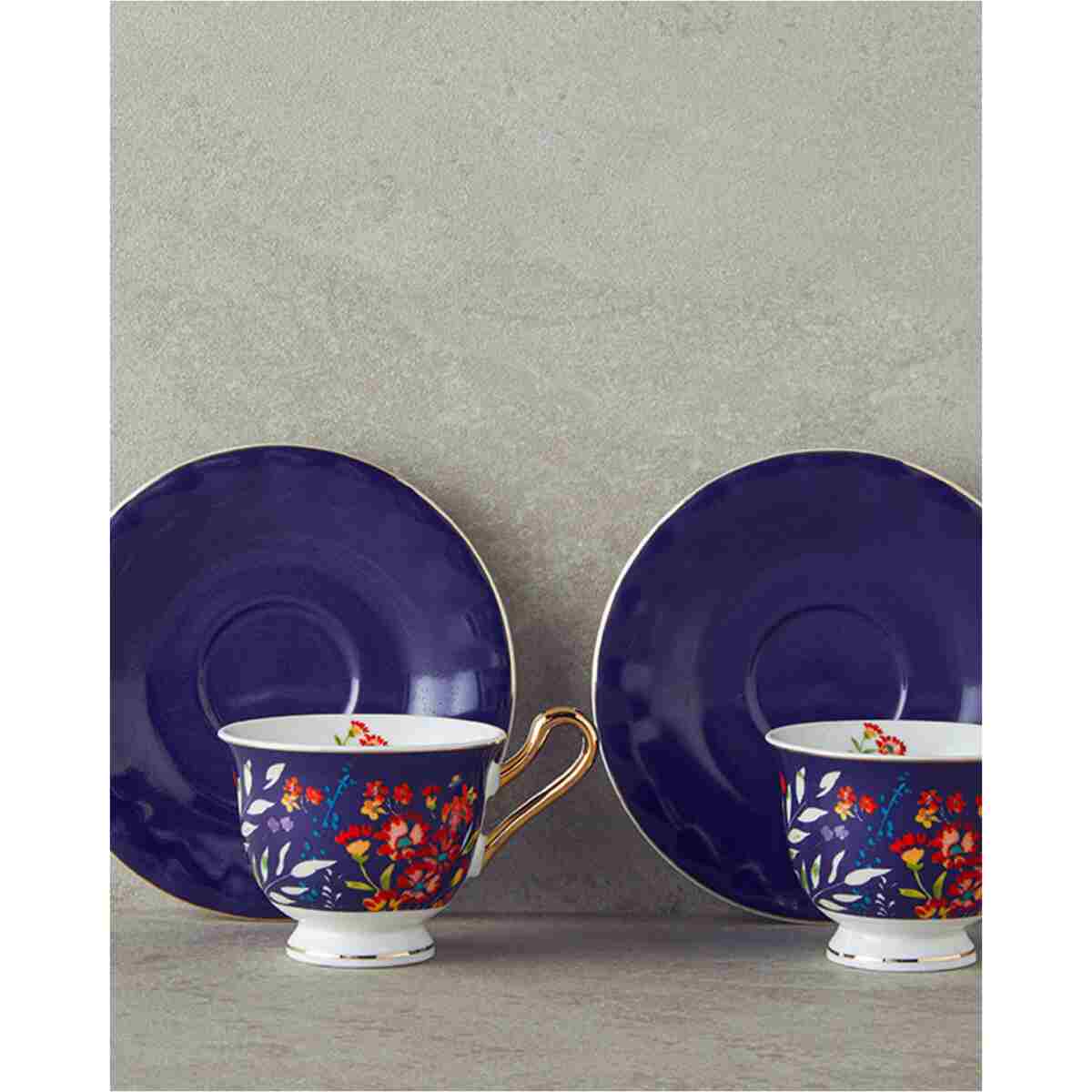 English Home Miranda New Bone China 4 Parça 2 Kişilik Kahve Fincan Takımı Lacivert - Görsel 2